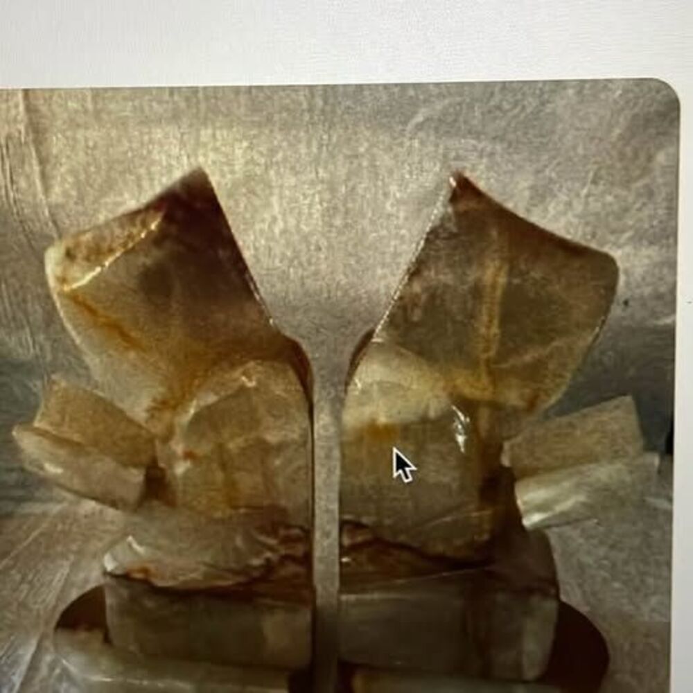 estate sale Onyx reading figure book ends